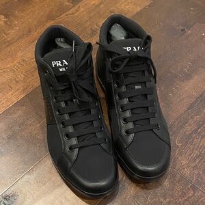 Prada Men's Black High-Top Sneakers